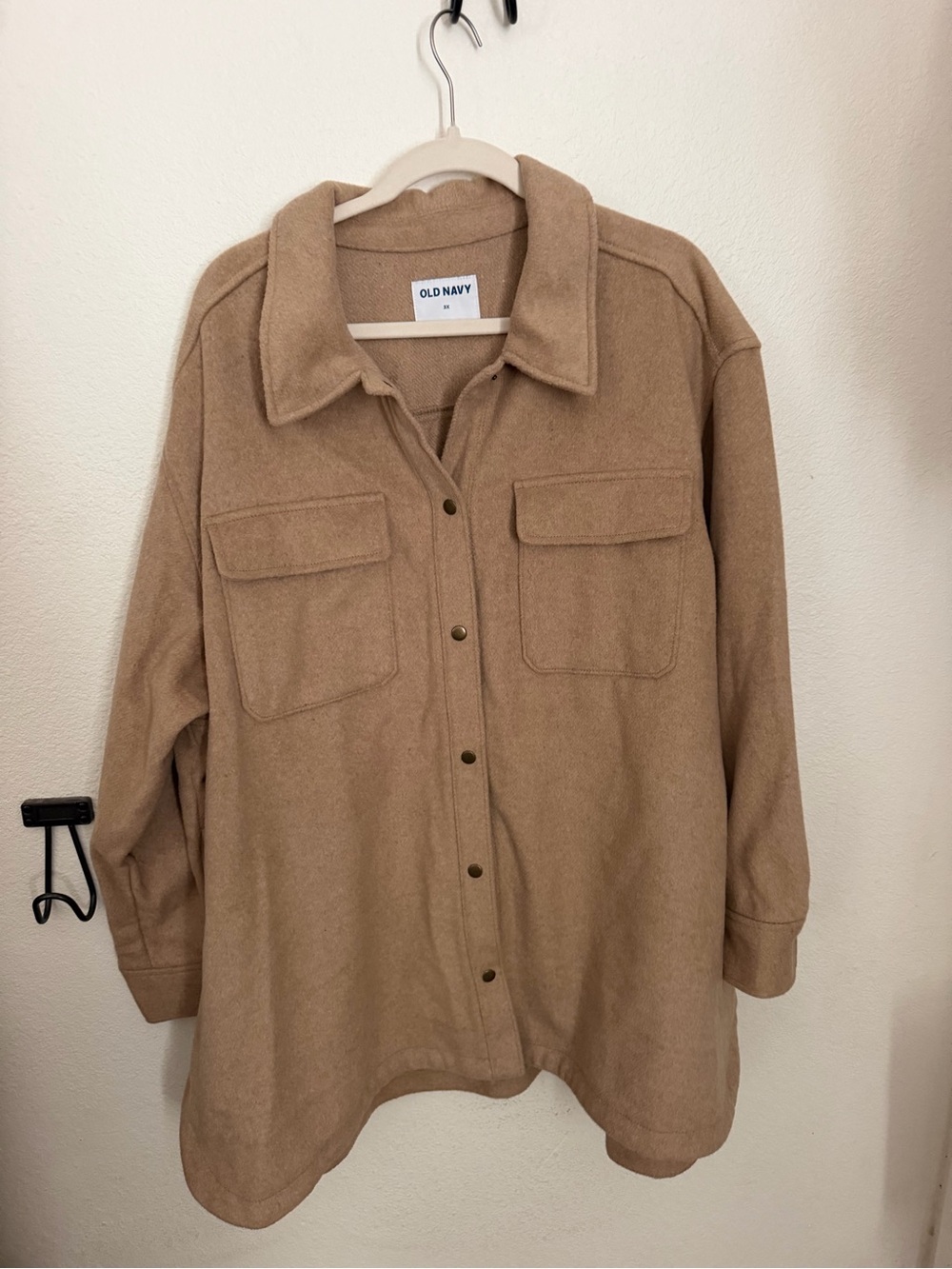 Old Navy Women's Tan Button-Front Utility Shacket
